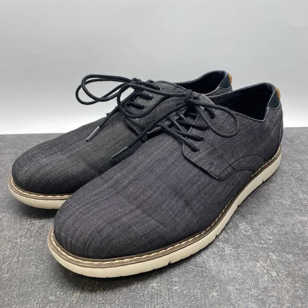 TOMS Navi Oxford Dress Comfort Shoes Men's US 10.5 Black Denim Style 10015042